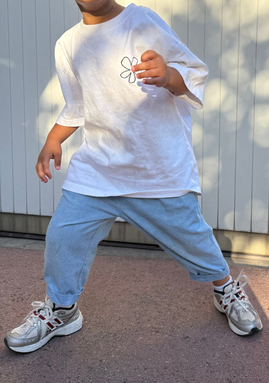 Le jean oversize - bleu ciel