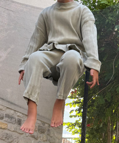 Le haut ribbed - beige