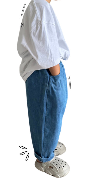 Le jean oversize - bleu foncé